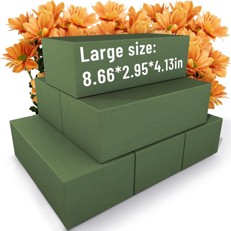 Max Shape Floral Foam Blocks Large 9 Inch,Wet Floral Foam Bricks,Pack 6 of Floral Foam for Artificial Flowers and Wedding Holiday Decorations (6) - Image 1